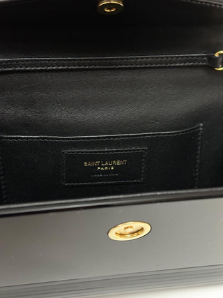 Saint Laurent Vicky Minaudiere Bag Black Glass