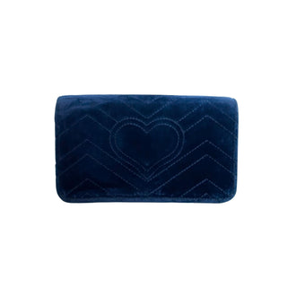 Gucci Velvet Matelasse GG Marmont Mini Bag Cobalt Blue