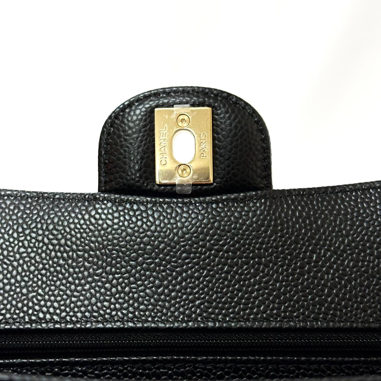 Chanel Small Classic Double Flap Caviar Gold Hardware Black