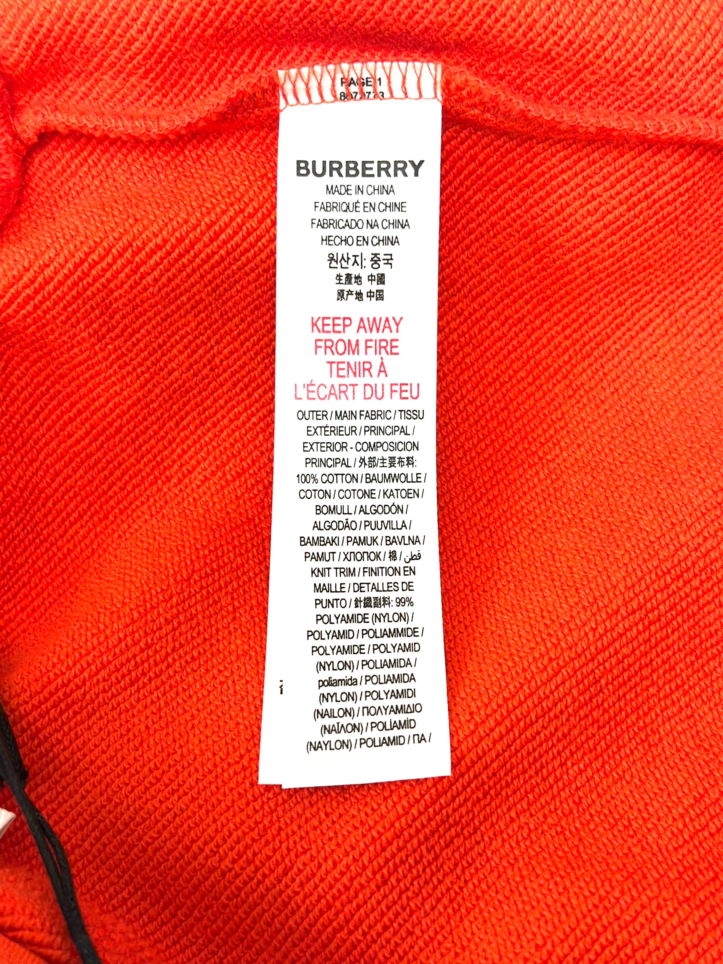 Burberry Orange Jogger Trousers with White Horse Logo