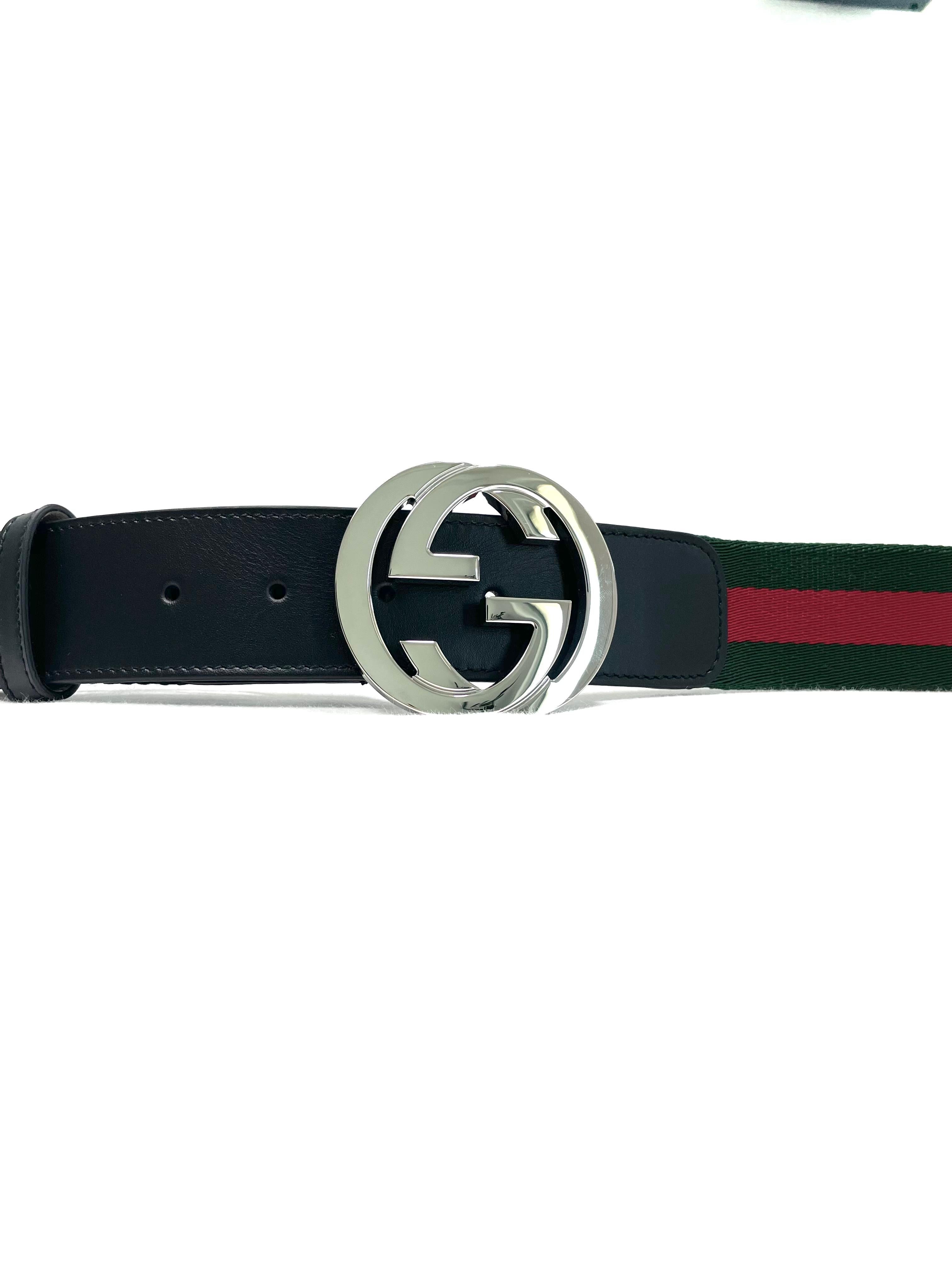 Gucci Classic Color Belt with Silver Blondie Buckle