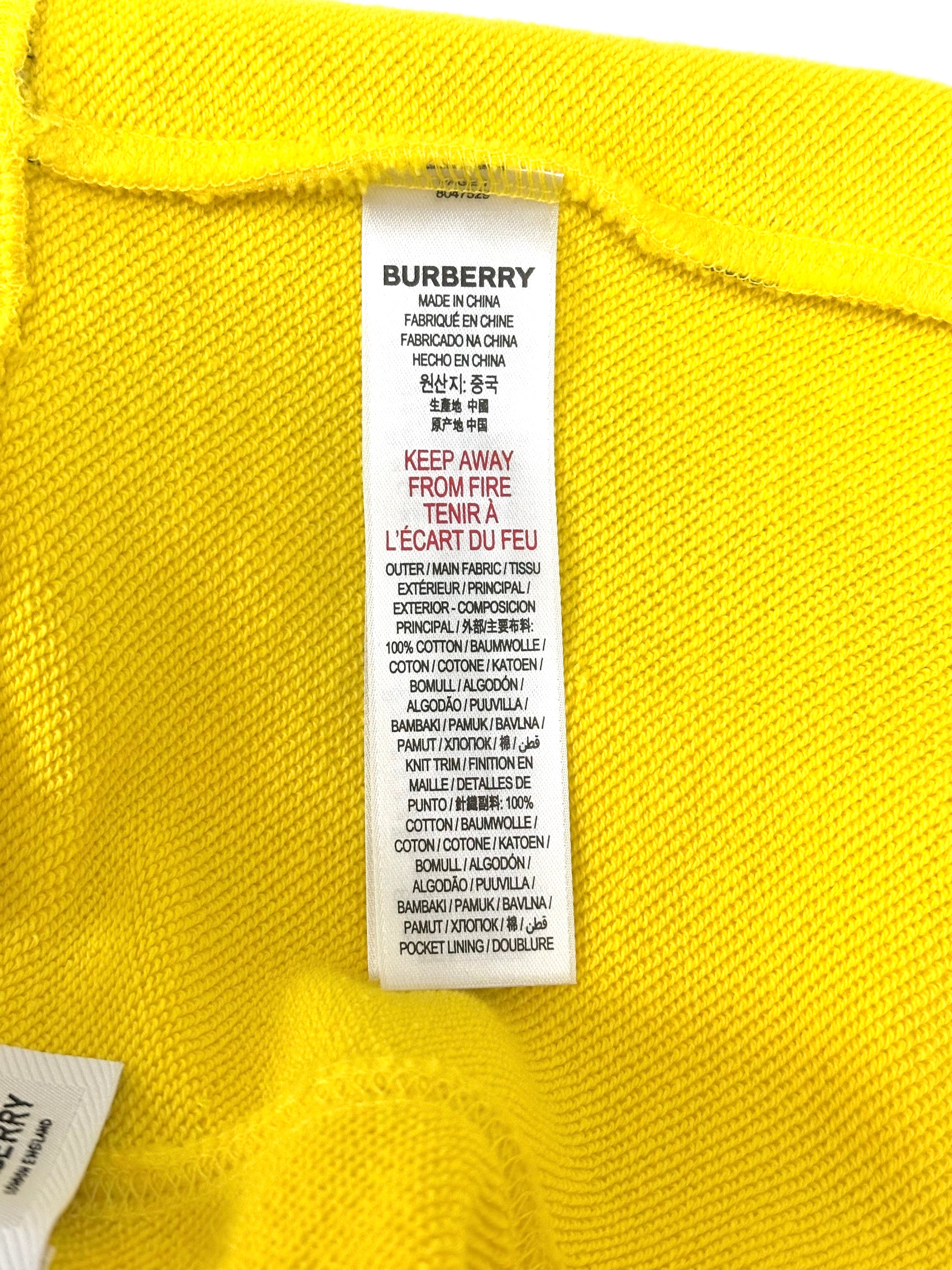 Burberry Yellow with Classic Vintage Design Shorts