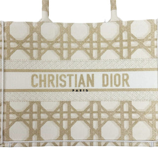 Christian Dior Book Tote Medium Embroidered Cannage Canvas Tote