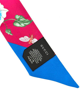 Gucci Printed Silk Twill Ribbon / Red Multicolour