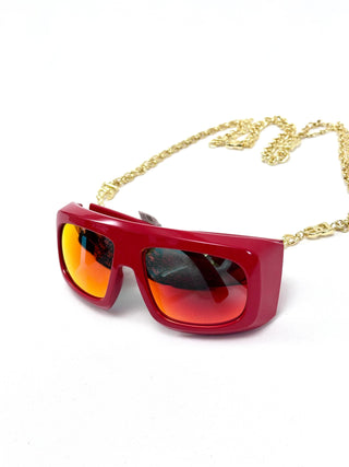 Dolce and Gabbana Therapy Sunglasses with Chain Red