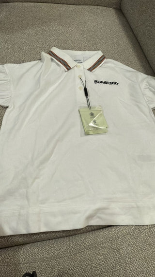 Burberry white classic collar polo shirt