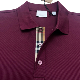Burberry Maroon Polo Shirt with Classic Vintage Design