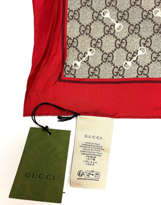 Gucci Silk Beige Classic GG Print Scarf