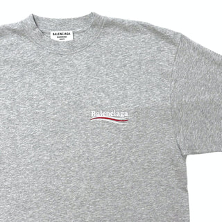 Balenciaga Grey Embroidered Logo T shirt