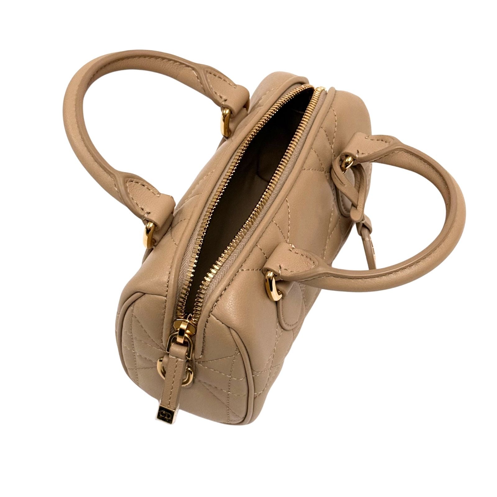 Christian Dior Calfskin Macrocannage Grove 20 Bag Biscuit