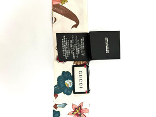 Gucci Printed Silk Twill Ribbon/ White Multicolour