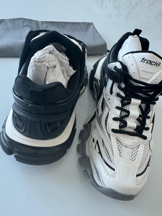 Balenciaga Track 2 Sneakers in Mesh and Nylon Black White