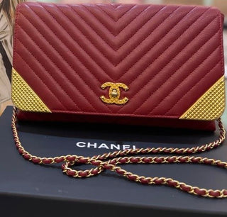 Chanel Red Rock Corner Chevron Flap Bag