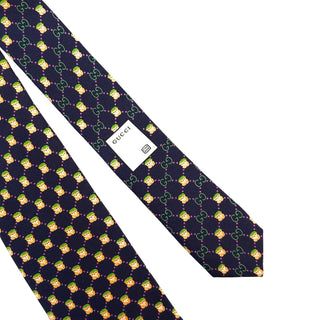 Gucci Silk Tie Navy with Print