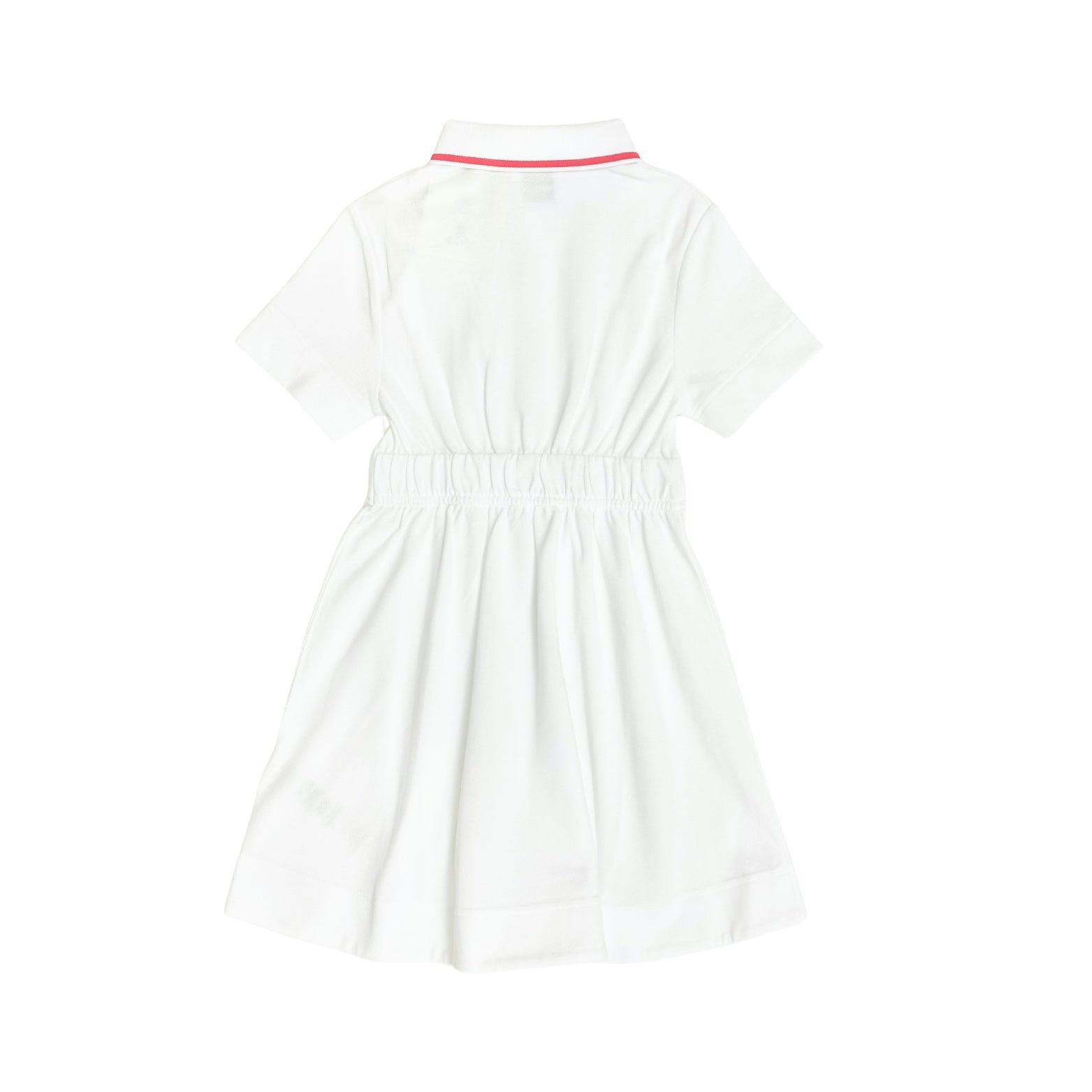 Burberry White with Red Embroidery Brand Logo Polo Dress