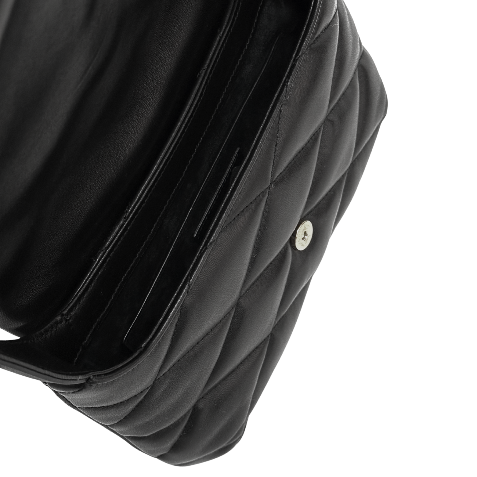 Saint Laurent Leather Black Matelasse Hobo Bag