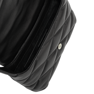 Saint Laurent Leather Black Matelasse Hobo Bag