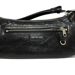 Balenciaga Super Busy Sling Bag in Arena Lambskin Black