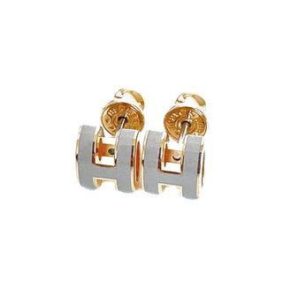 Hermes Mini Pop Earrings Marron Glace