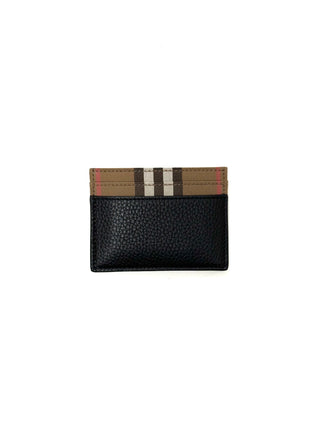 Burberry Classic Blk Beige Card Holder
