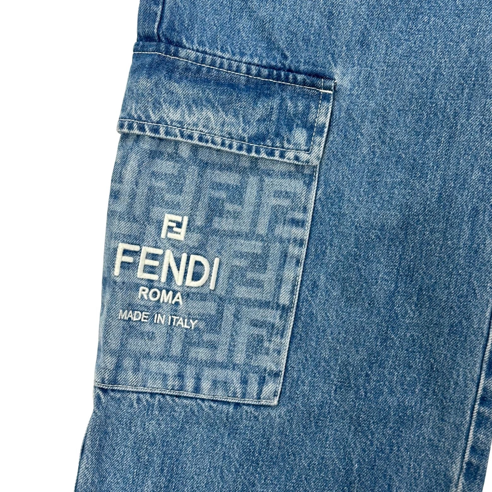 Fendi Kids Washed Denim Jeans