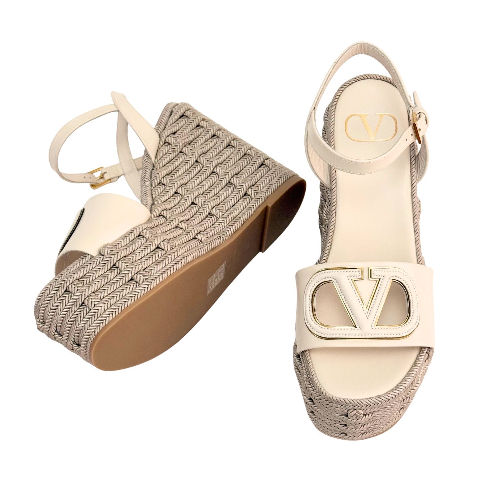 Valentino VLogo Leather Wedge