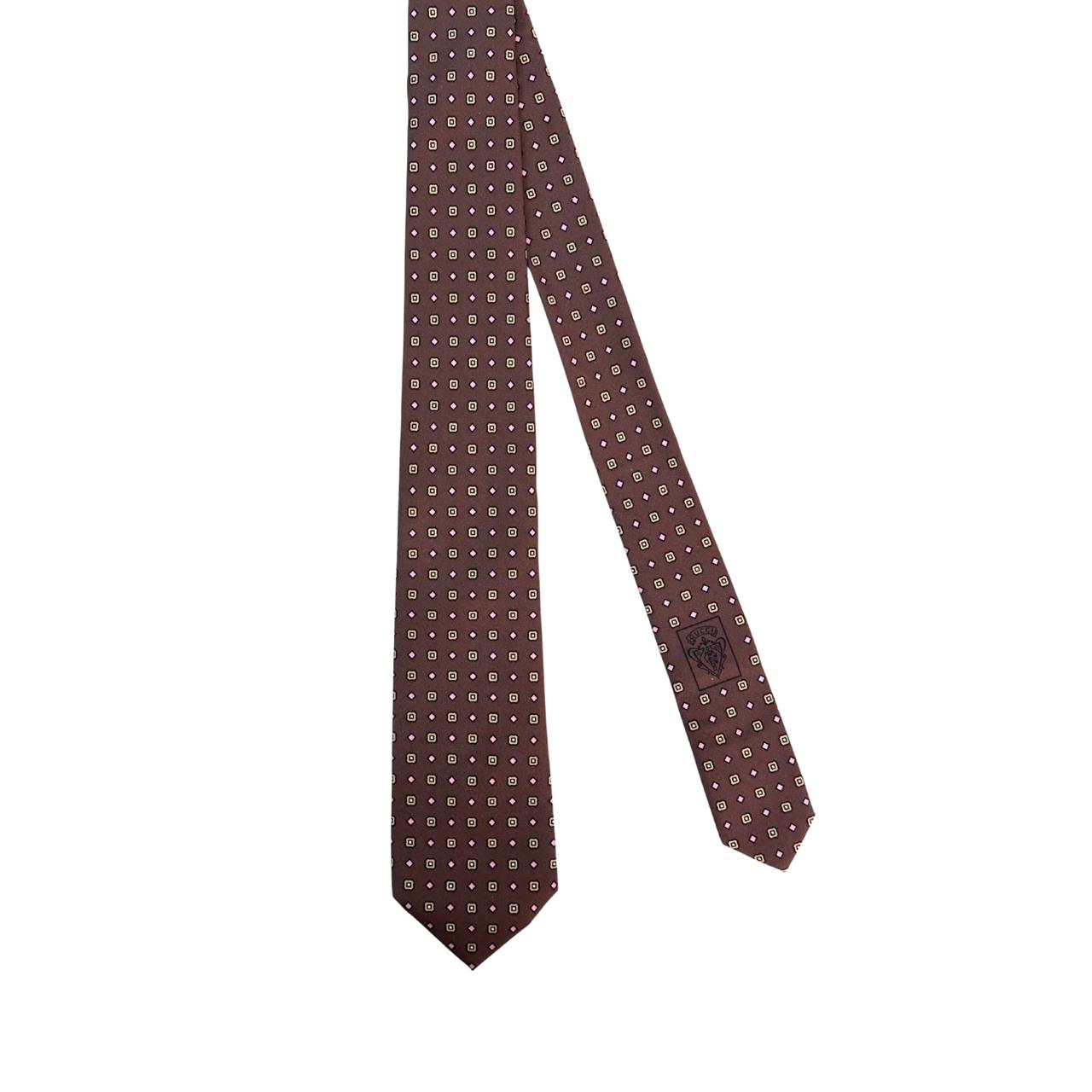 Gucci Multicolor Brown Silk Tie