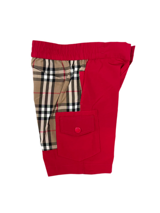 Burberry Red Classic Vintage Design in the Back Shorts
