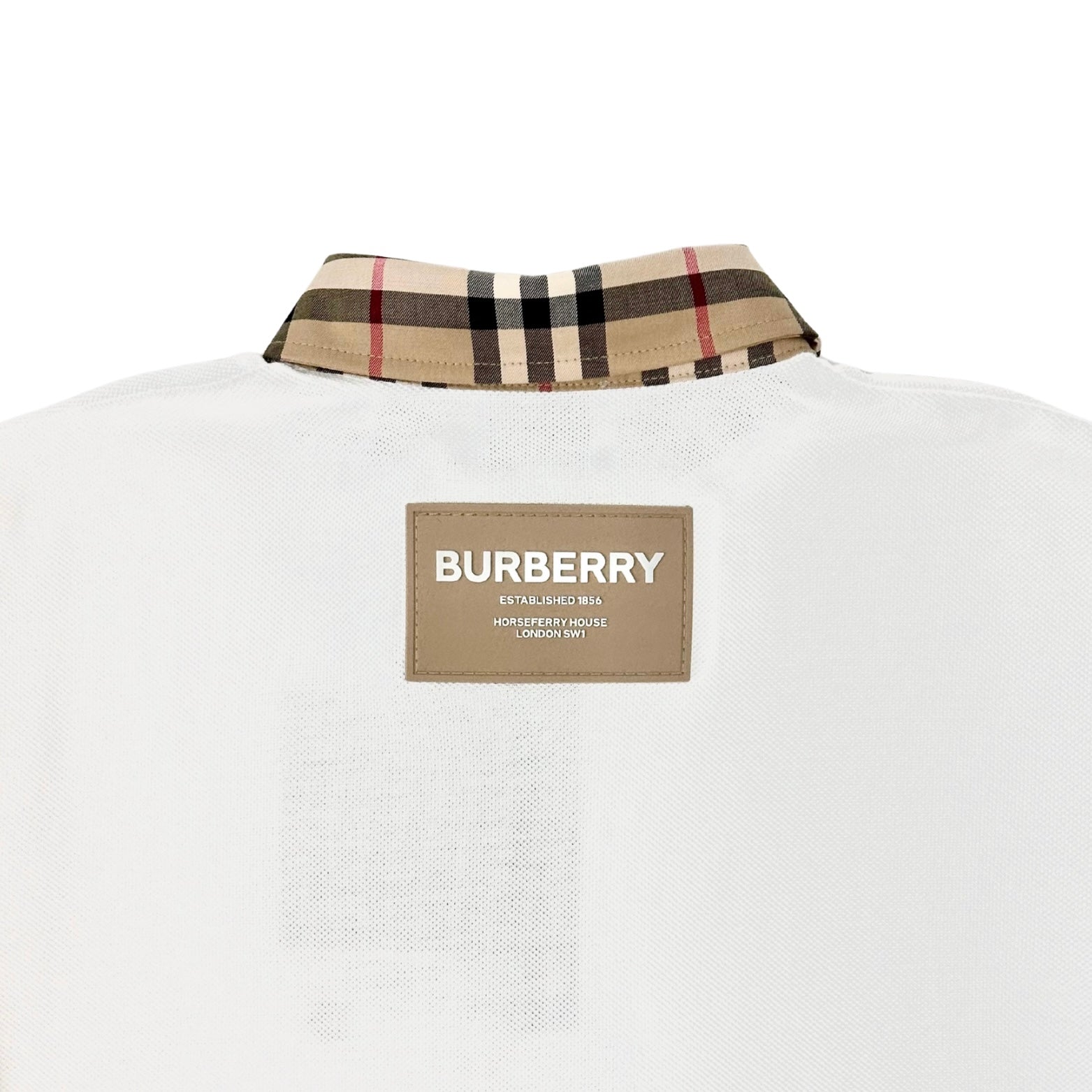 Burberry White Vintage Check Polo Shirt