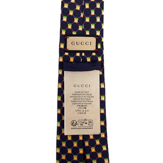 Gucci Silk Tie Navy with Print