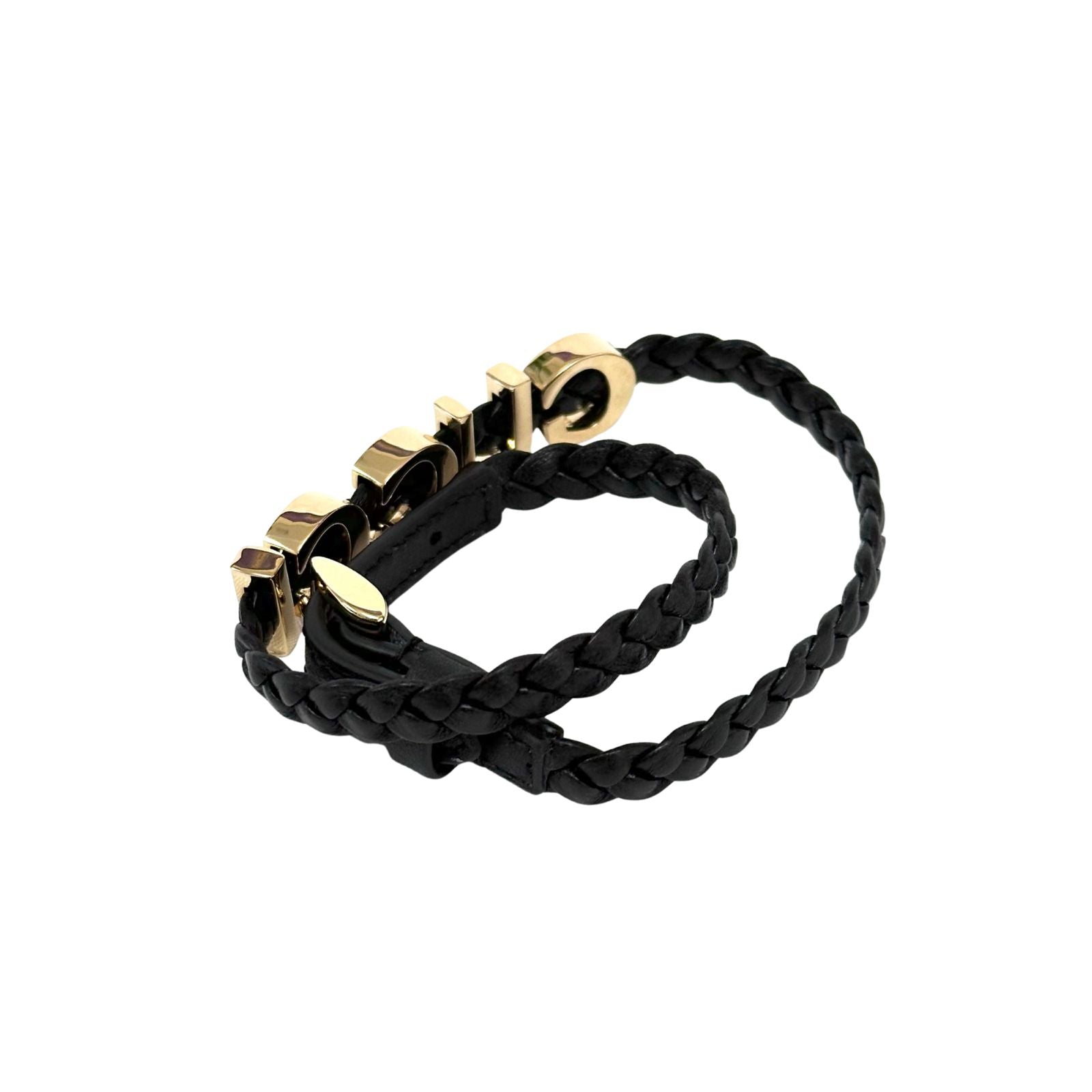 Gucci Leather braided Bracelet Black