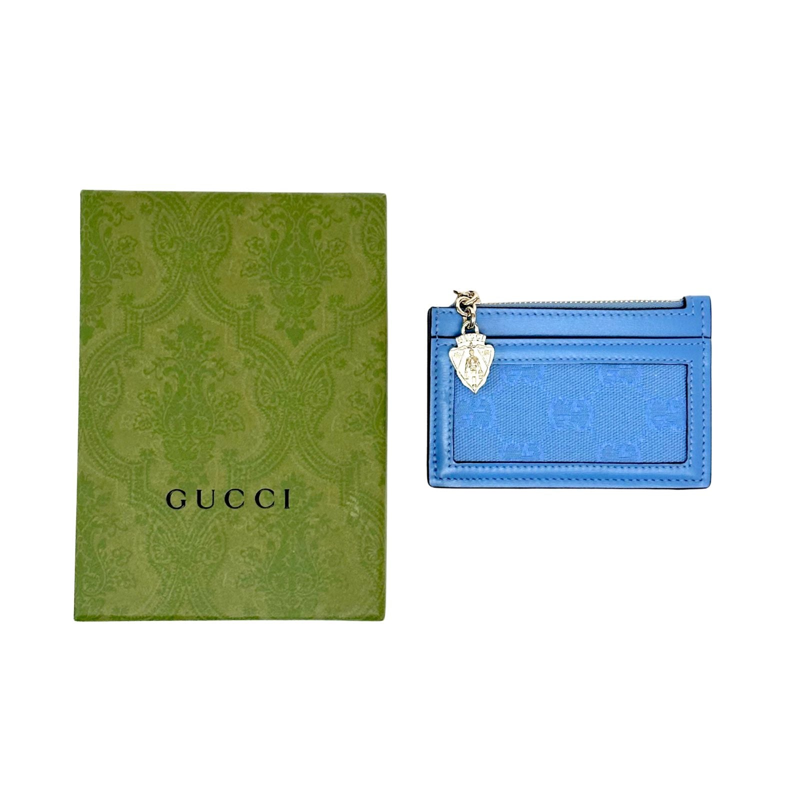 Gucci Luce Card Case Wallet Light Blue