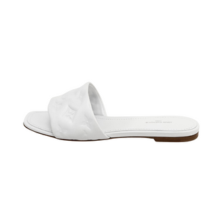 Louis Vuitton White Flat Mules