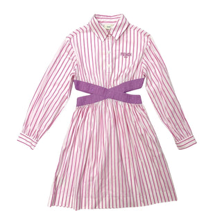 Fendi Striped Cut Out Shirt Dress