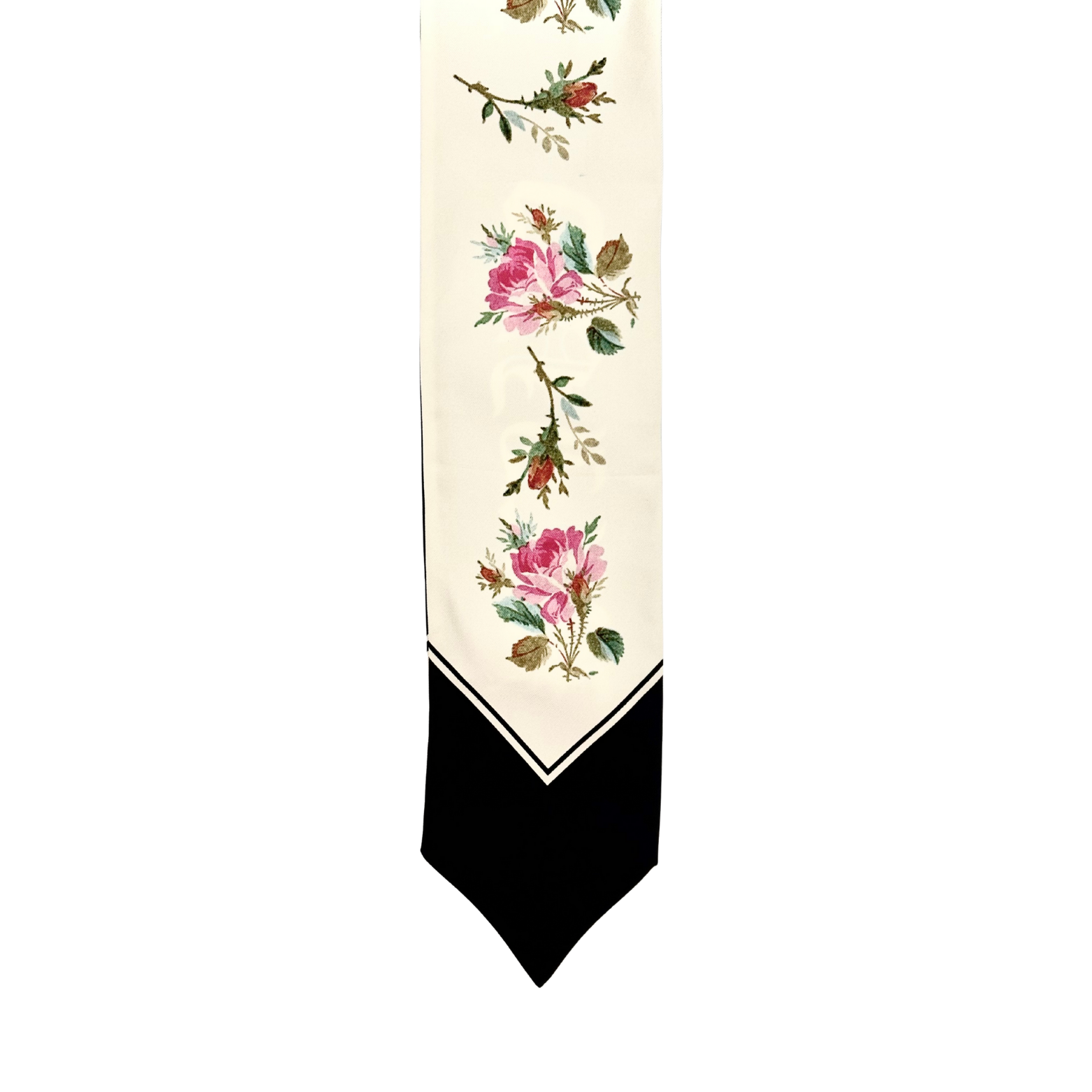 Gucci Blind For Love Black and White Silk Twilly/ Neck Bow