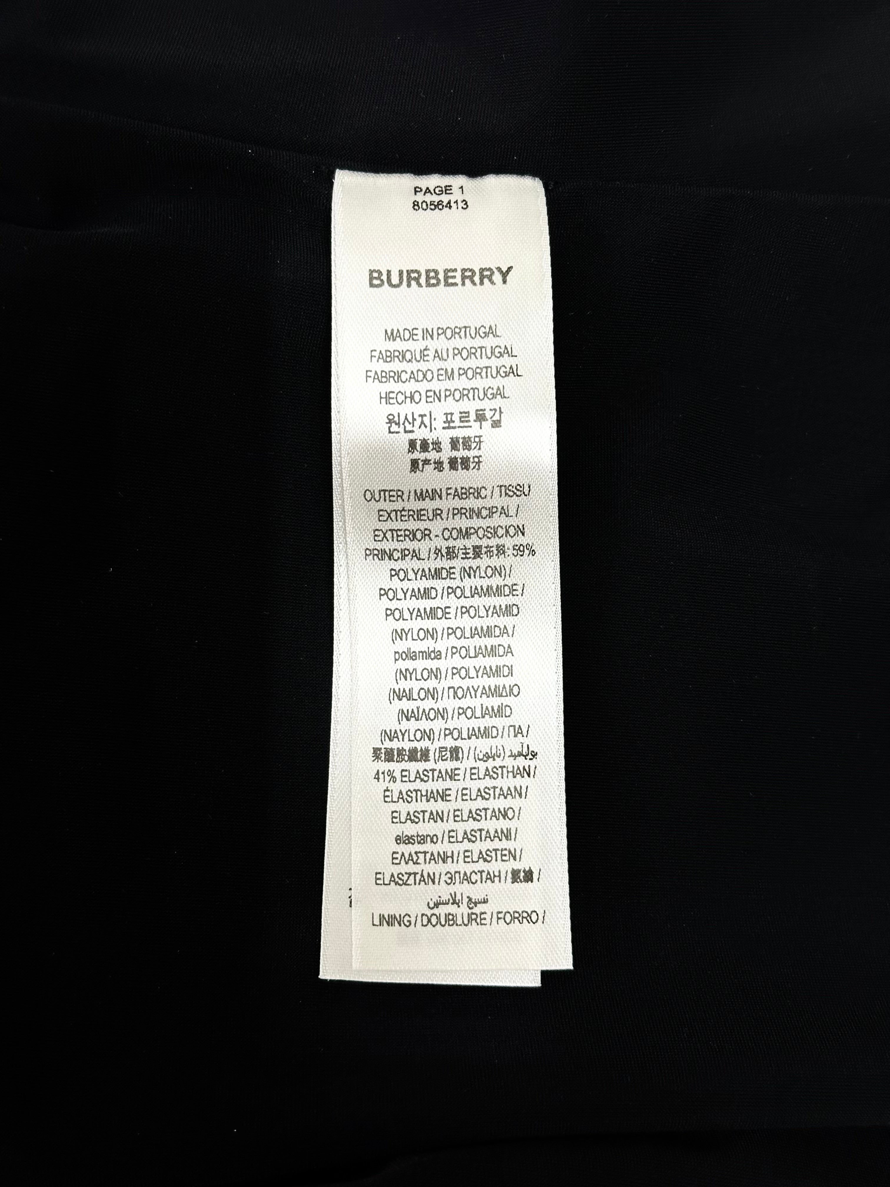 Burberry Black Swimsuit with Orange Brand Name Logo Print