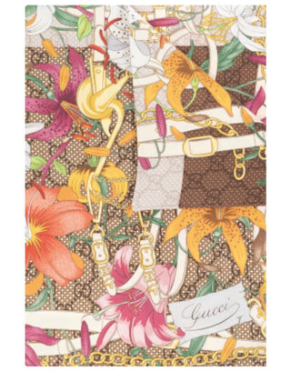 Gucci Silk Twill Flora Carre Multicolor Scarf