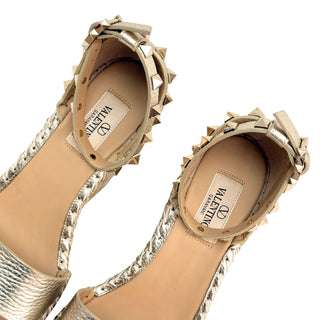 Valentino Rockstud Double Wedge Sandals