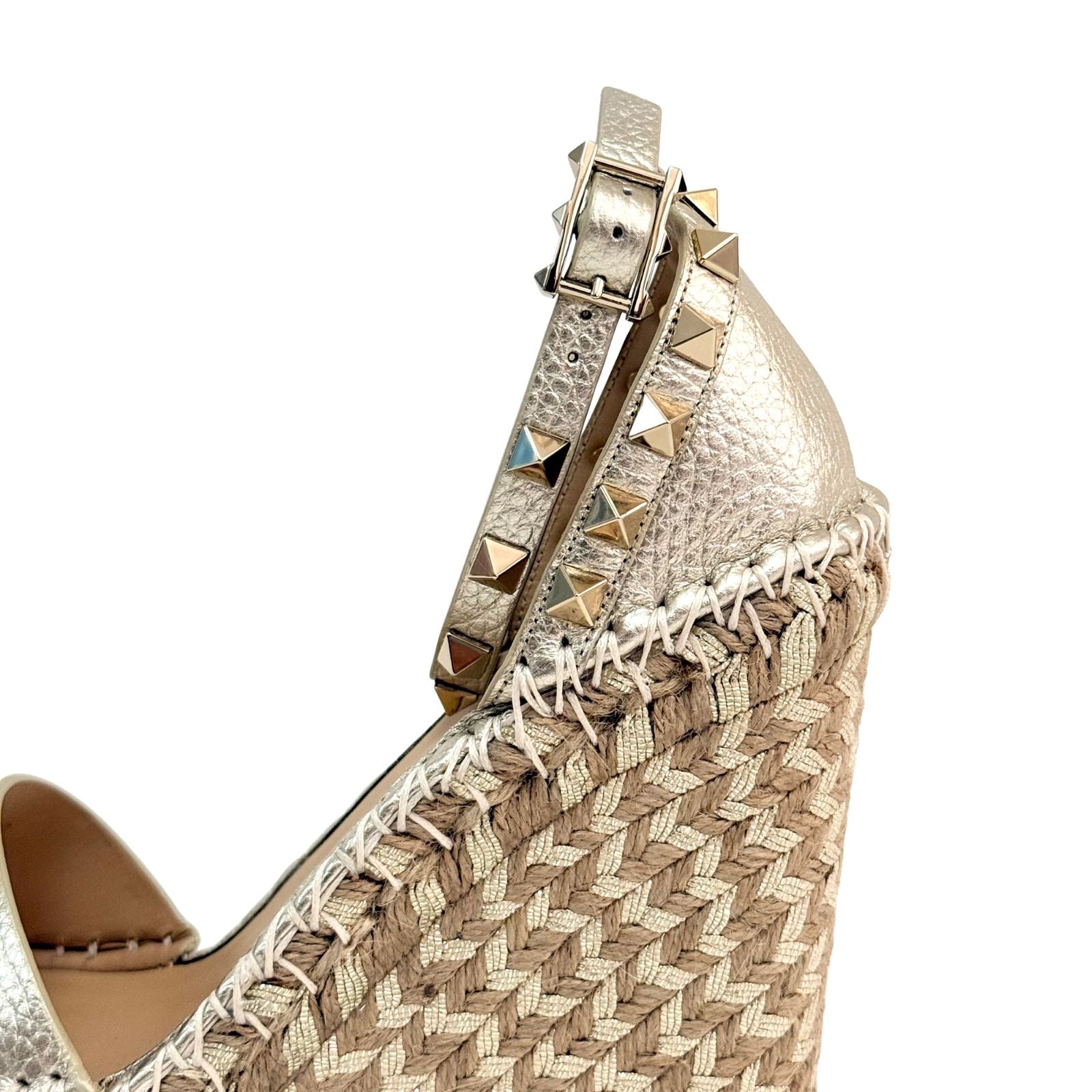 Valentino Rockstud Double Wedge Sandals