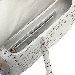 Christian Dior Heart Je Vous Adore Saddle Bag Leather White