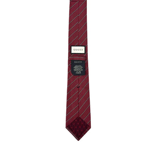 Gucci Red With White Stripes Silk Tie