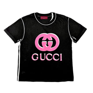 Gucci Logo Print T Shirt Black