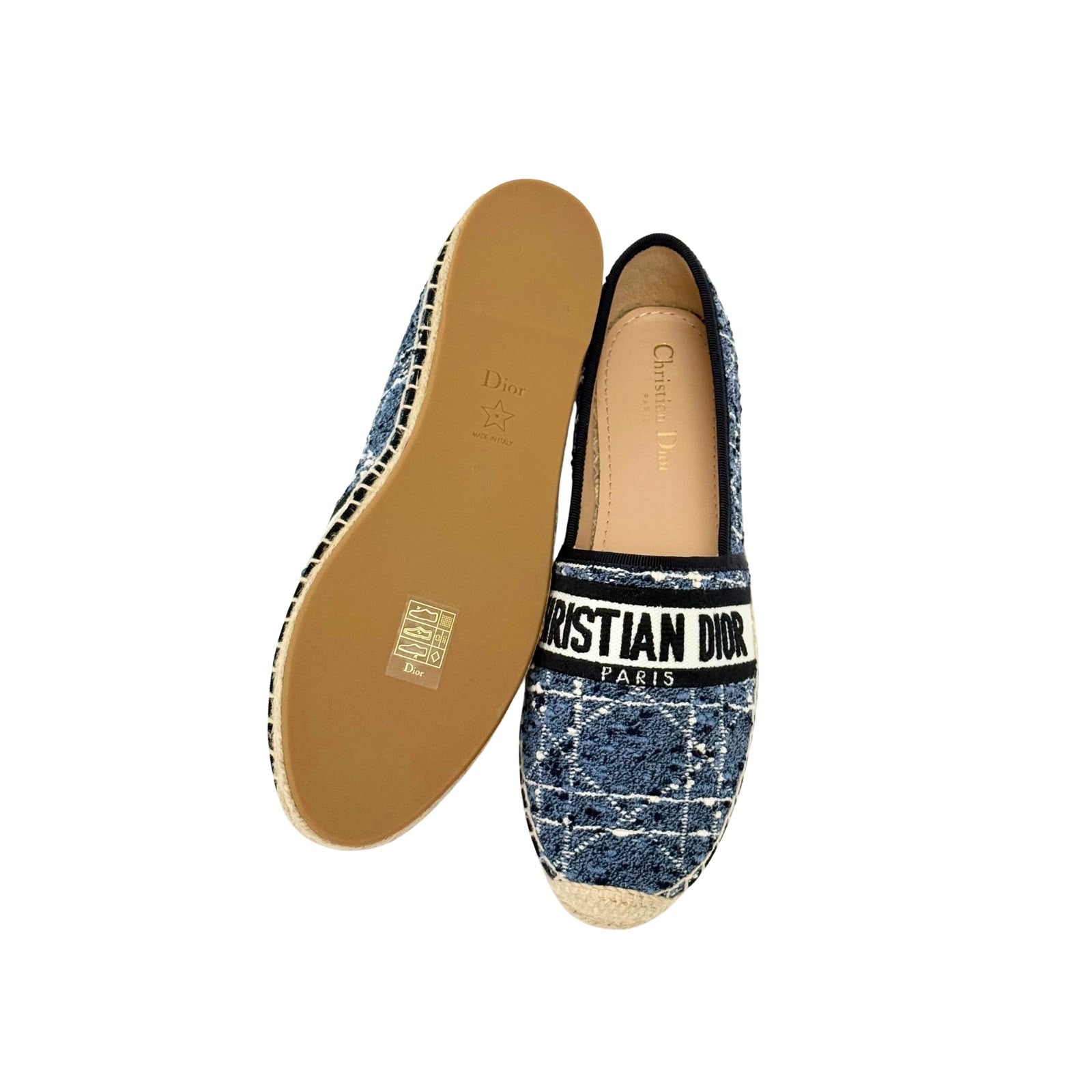 Christian Dior Navy and Cream Granville Espadrilles