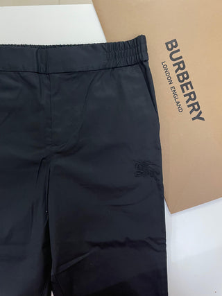 Burberry Black Trousers with Iconic Horse Embroidery