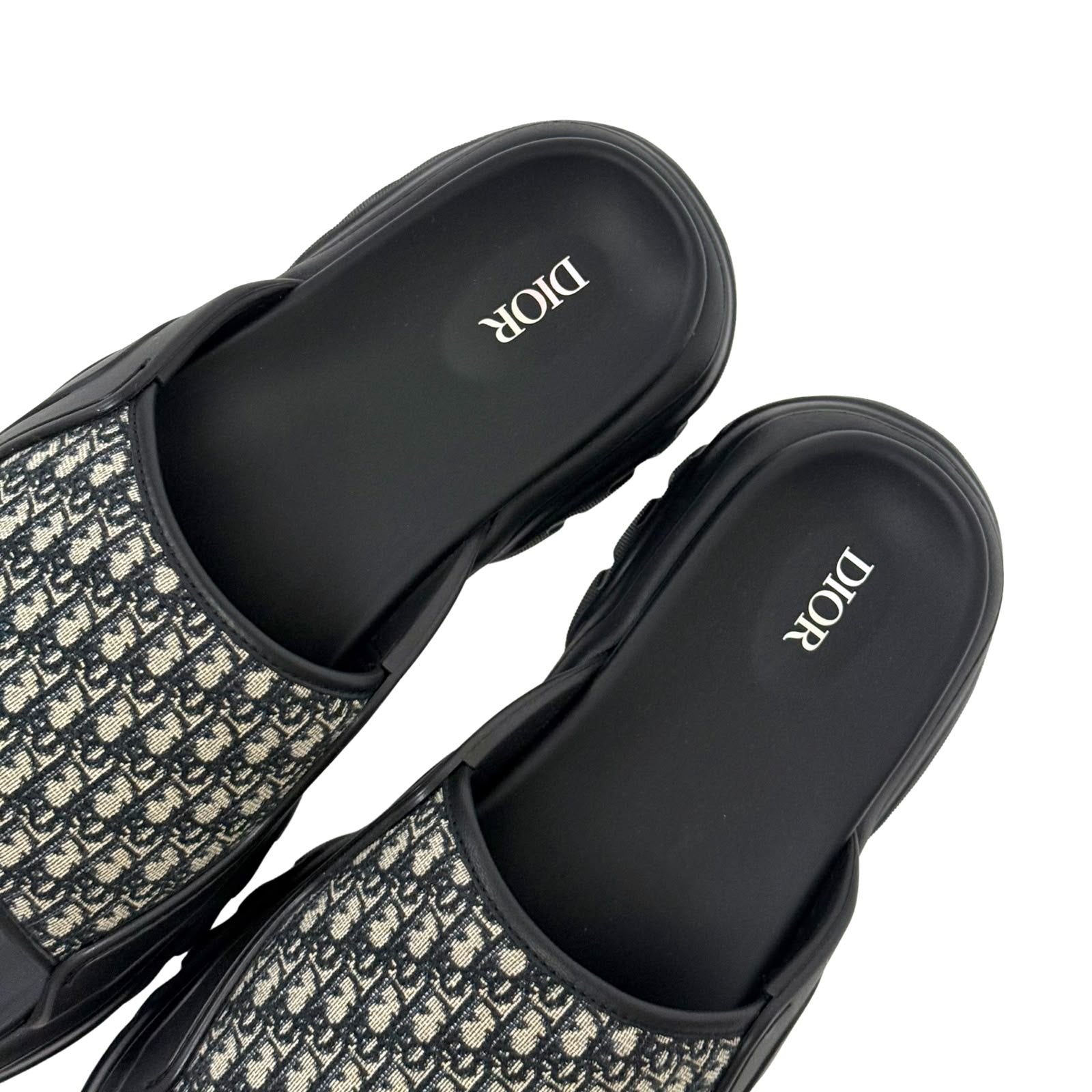 Christian Dior H Town Black Rubber Oblique Sandals