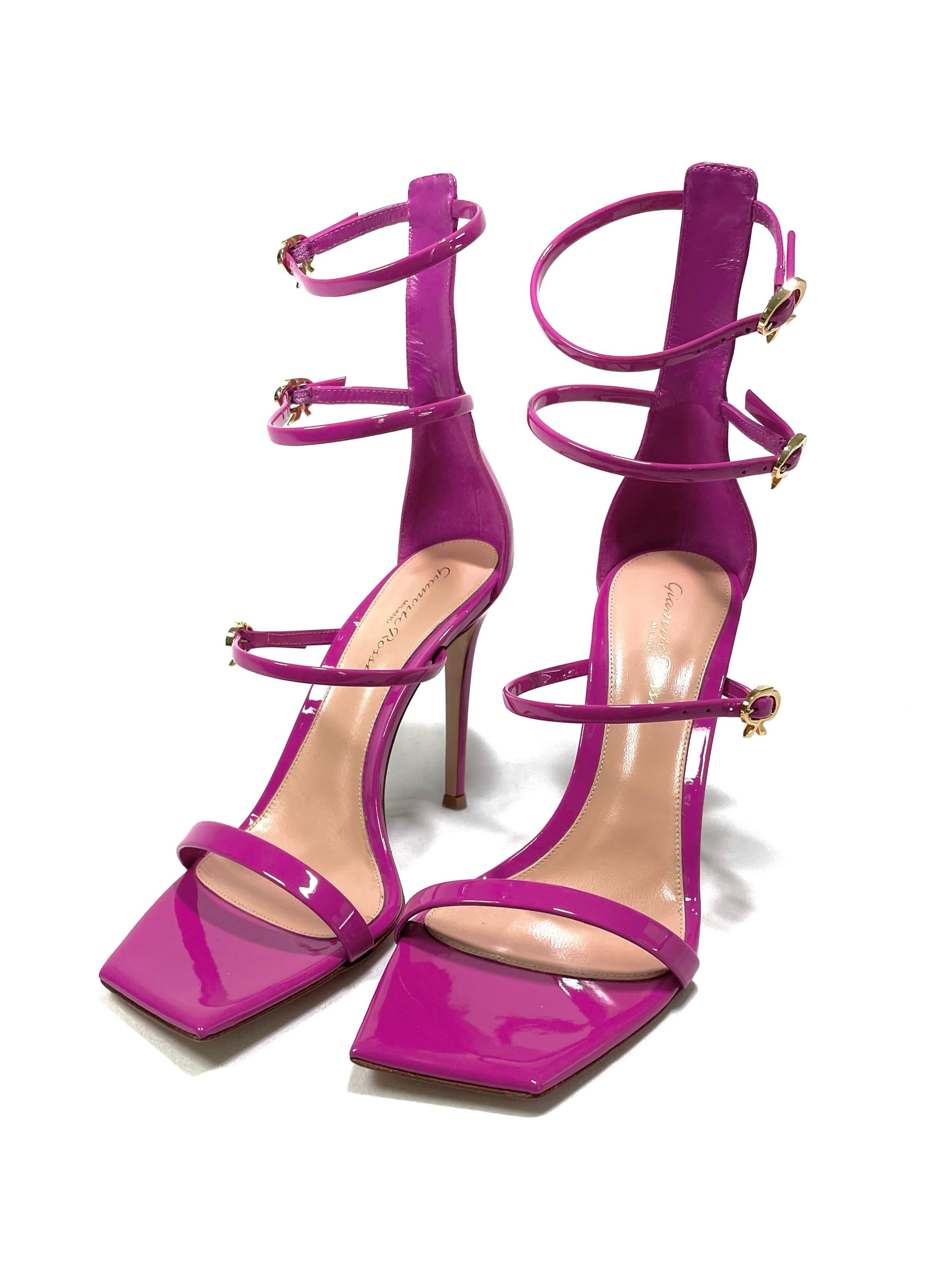 Gianvito Rossi Fuchsia Pink Buckle Heels