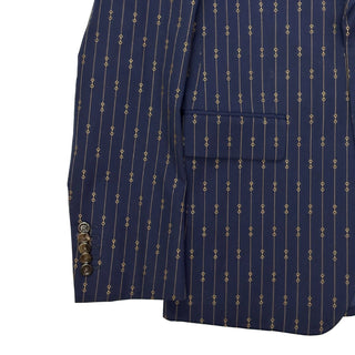 Gucci Horsebit Pinstripe Navy Slim Fit Suit