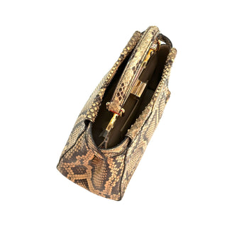 Fendi Peekaboo Mini Python Beige