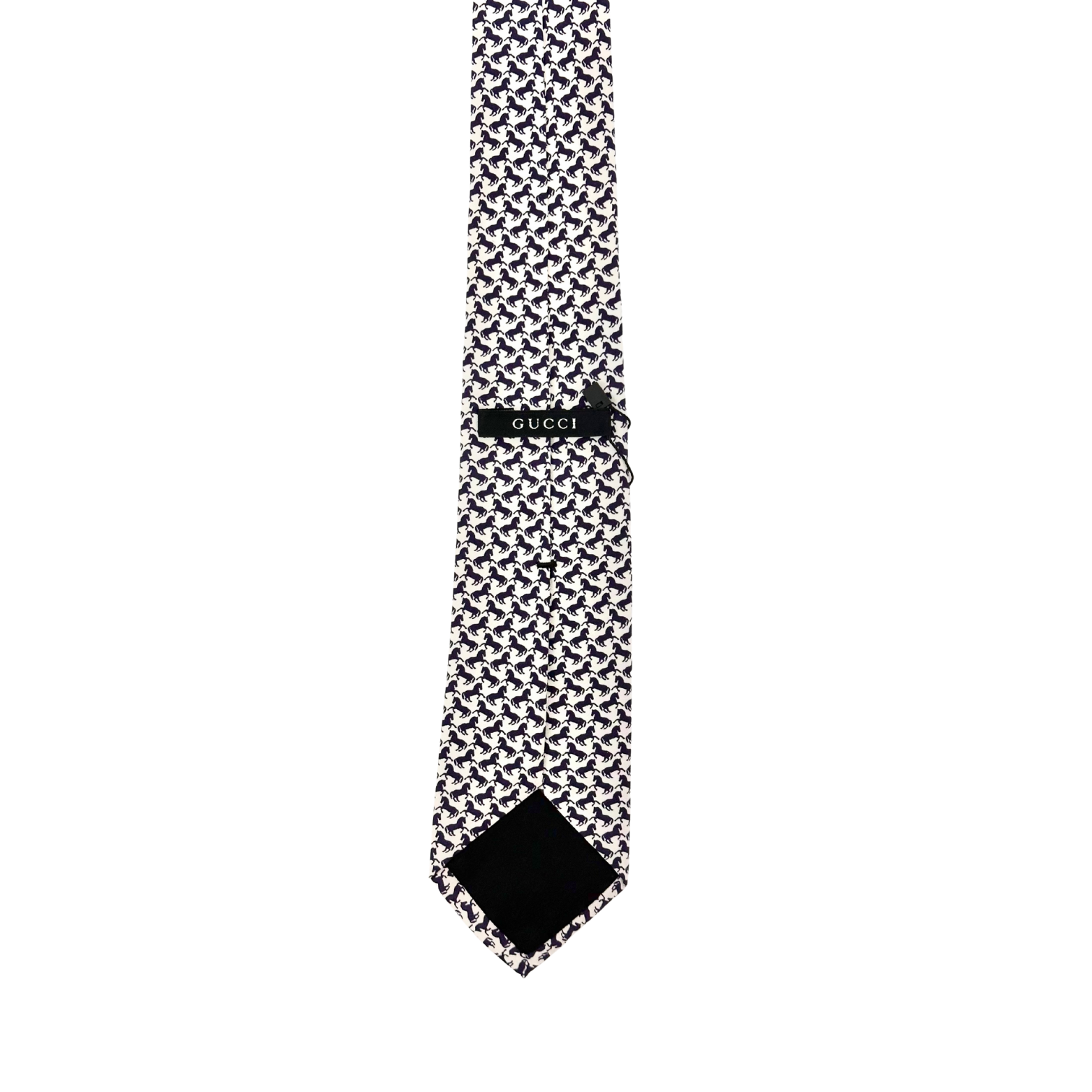 Gucci White Black Silk Tie