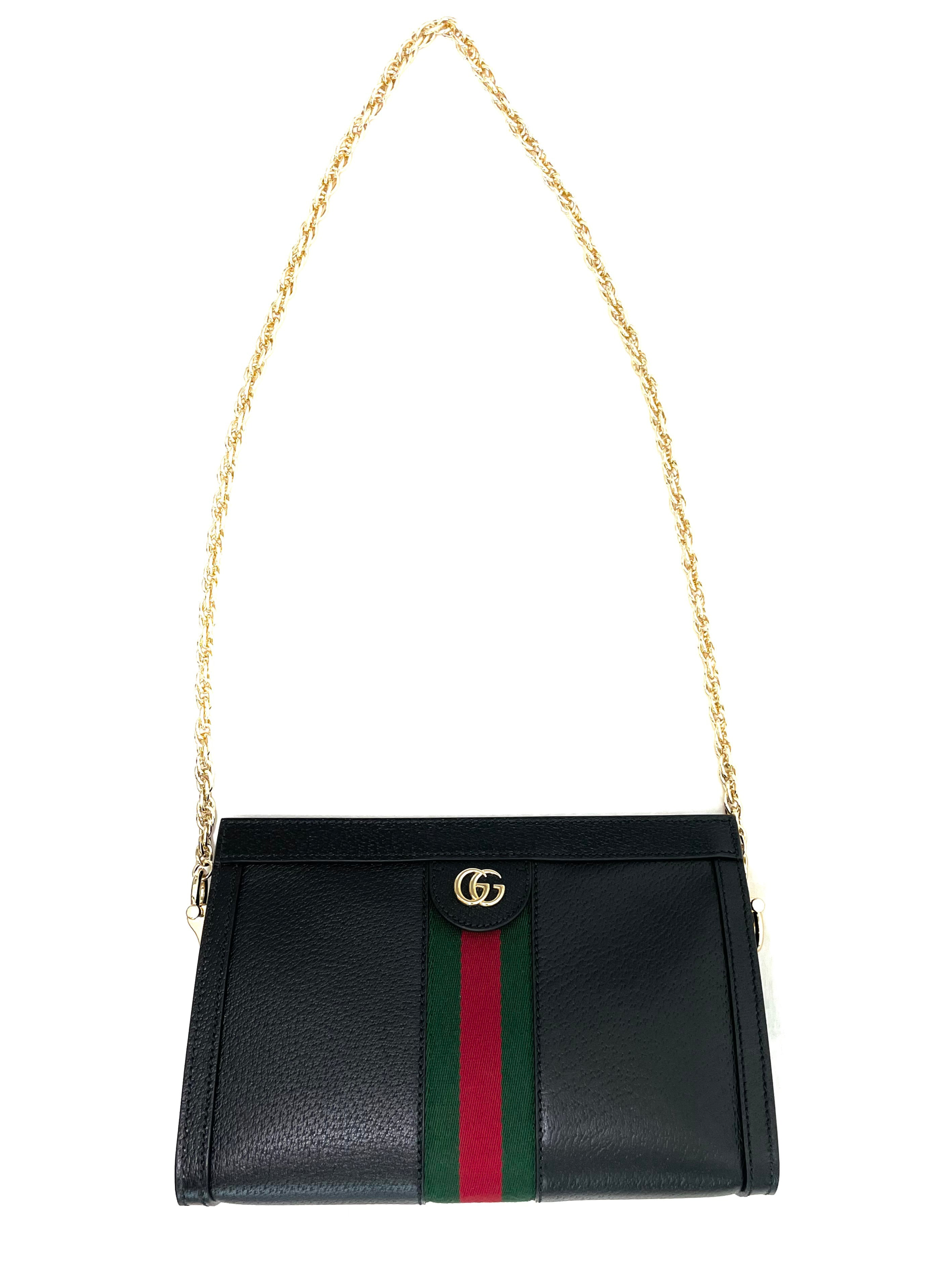 Gucci Ophidia Leather Chain Magnet Snap Bag